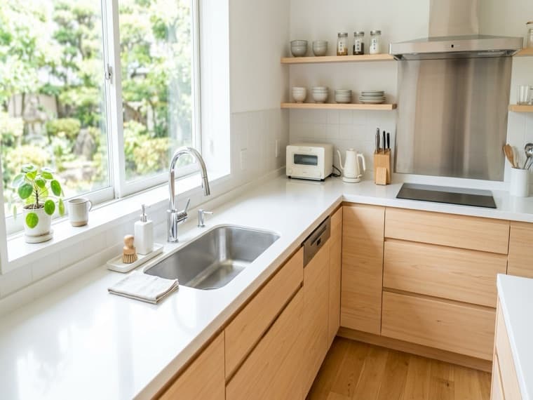 清掃後のきれいなキッチン